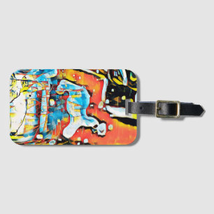 Colourful Abstract Geometric Art  Luggage Tag