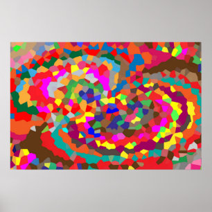Colourful Abstract Geometric art Poster