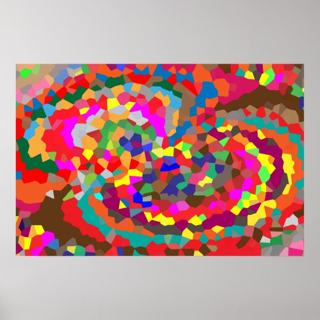 Colourful Abstract Geometric art Poster (Front)