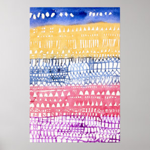 Colourful Abstract Geometric Art Poster