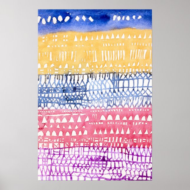 Colourful Abstract Geometric Art Poster (Front)