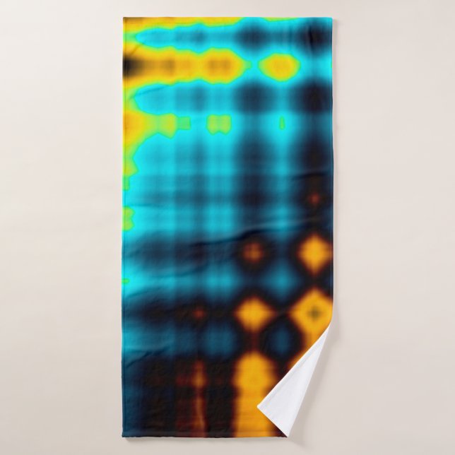 Colourful abstract geometric background with patte bath towel (Bath Towel)