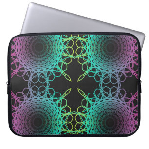 Colourful abstract geometric lace seamless pattern laptop sleeve