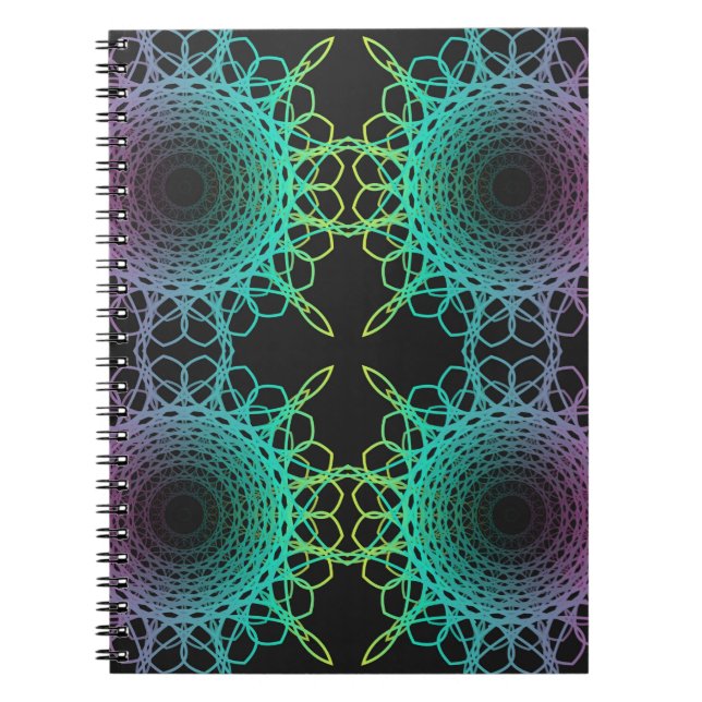Colourful abstract geometric lace seamless pattern notebook (Front)