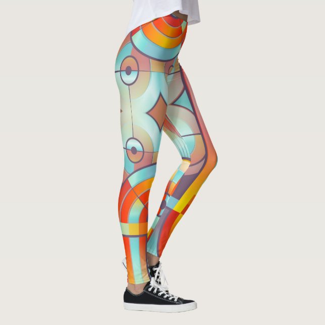 Colourful Abstract Geometric Leggings (Right)