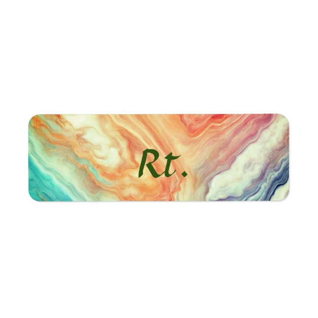 Colourful abstract geometric marble add name lette (Front)