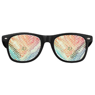 Colourful abstract geometric marble add name lette retro sunglasses