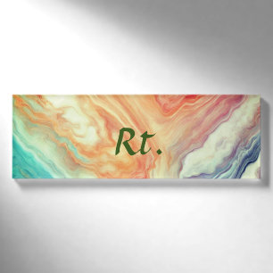 Colourful abstract geometric marble add name lette tag