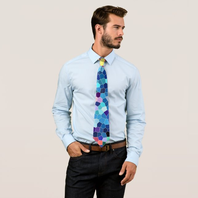 Colourful Abstract Geometric Mosaic Pattern 2 Tie (In Situ)