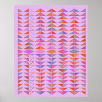 Colourful Abstract Geometric Painting in Lavender