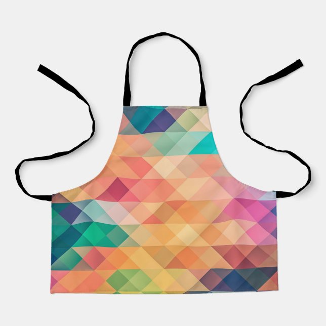 Colourful Abstract Geometric Pattern Apron (Front)