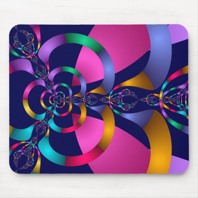 Colourful abstract geometric pattern mouse pad (Front)