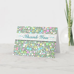 Colourful Abstract Geometric Pattern Personalised Thank You Card