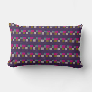 Colourful Abstract Geometric Pattern Purple Blue Lumbar Cushion