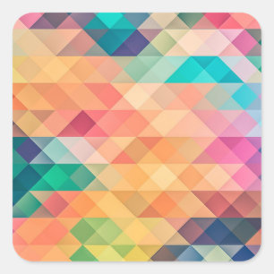 Colourful Abstract Geometric Pattern Square Sticker