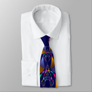 Colourful abstract geometric pattern tie