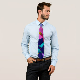 Colourful Abstract Geometric Pattern Tie