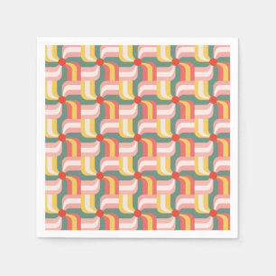 Colourful Abstract Geometric Pinwheels Napkin