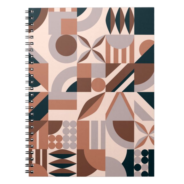 Colourful abstract geometric shape mosaic backgrou notebook (Front)