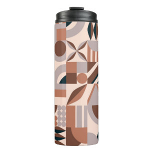Colourful abstract geometric shape mosaic backgrou thermal tumbler