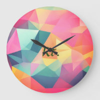 Colourful abstract geometric shapes add letter nam