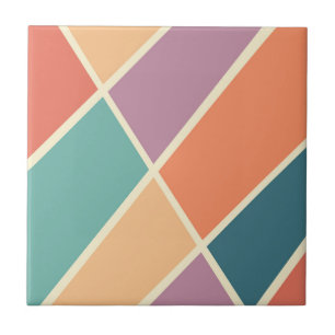 Colourful abstract geometric shapes design tile