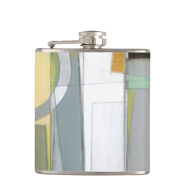 Colourful Abstract Geometric Shapes Hip Flask (Front)