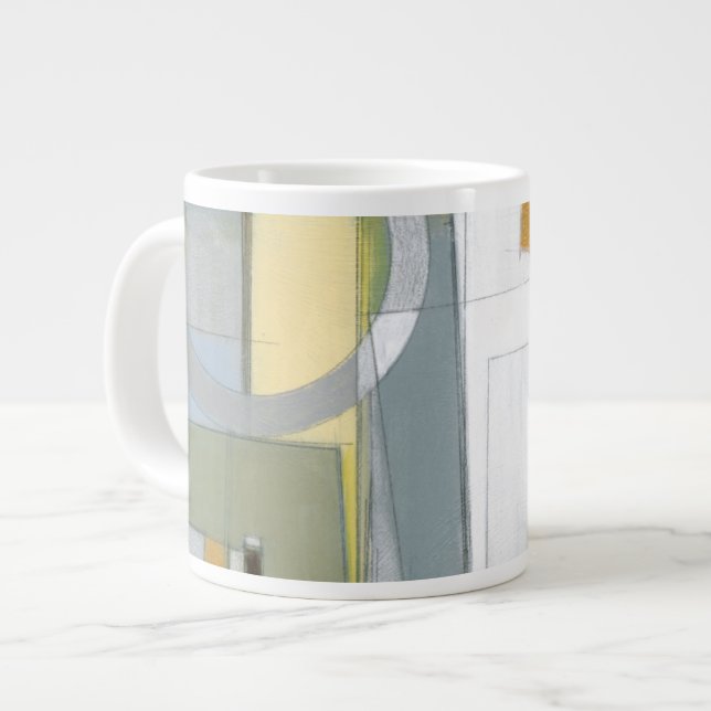 Colourful Abstract Geometric Shapes Large Coffee Mug (Front Left)
