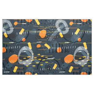 Colourful Abstract Geometric Shapes Pattern Fabric