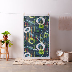 Colourful Abstract Geometric Shapes Pattern No.2 Fabric