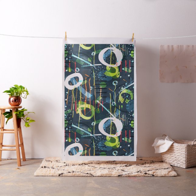 Colourful Abstract Geometric Shapes Pattern No.2 Fabric (In Situ)