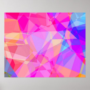 Colourful Abstract Geometric Shapes Prism Pattern Poster