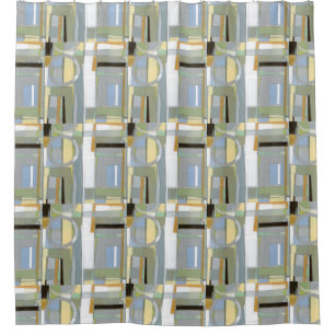 Colourful Abstract Geometric Shapes Shower Curtain