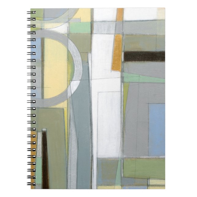 Colourful Abstract Geometric Shapes Spiral Notebook (Front)