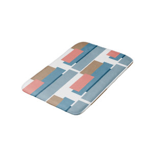 Colourful Abstract Geometric Stripes Art Pattern Bath Mat