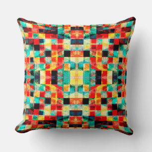 Colourful abstract geomtric bright element design cushion