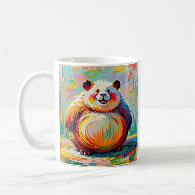 Colourful abstract giant bear panda art design  coffee mug (Left)