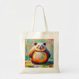 Colourful abstract giant bear panda art design  tote bag