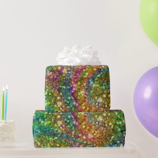 Colourful Abstract Glitter Wrapping Paper (Party Gifts)