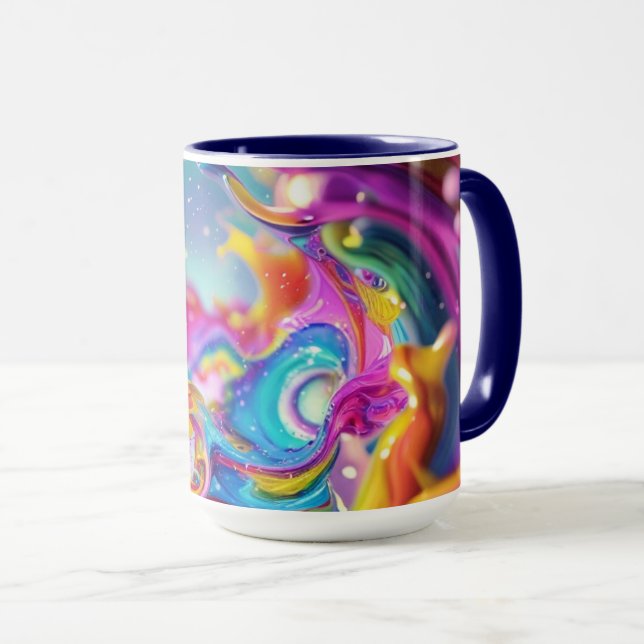 Colourful Abstract Graphic Modern Design 15oz Mug (Front Right)