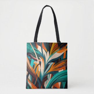 Colourful abstract green mixed texture tote bag