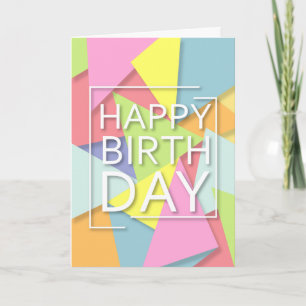 Colourful Abstract Happy Birthday Card