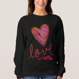 Colourful Abstract Heart Wearable Art Sweatshirt