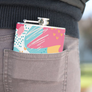 Colourful Abstract Hip Flask