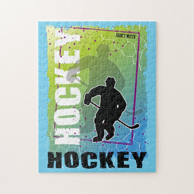 Colourful Abstract Hockey Player Jigsaw Puzzle (Vertical)