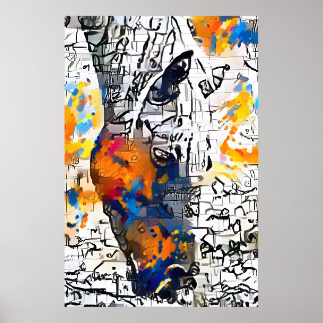 Colourful Abstract Horse Poster (Front)