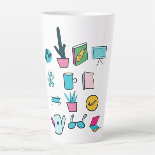  Colourful Abstract Icons Featuring Everyday Items Latte Mug