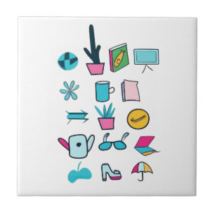  Colourful Abstract Icons Featuring Everyday Items Tile