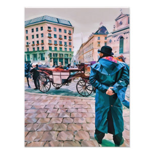 Colourful Abstract Illustration of City Scene Photo Print