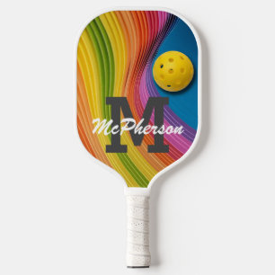 Colourful Abstract image -- Pickleball personalise Paddle